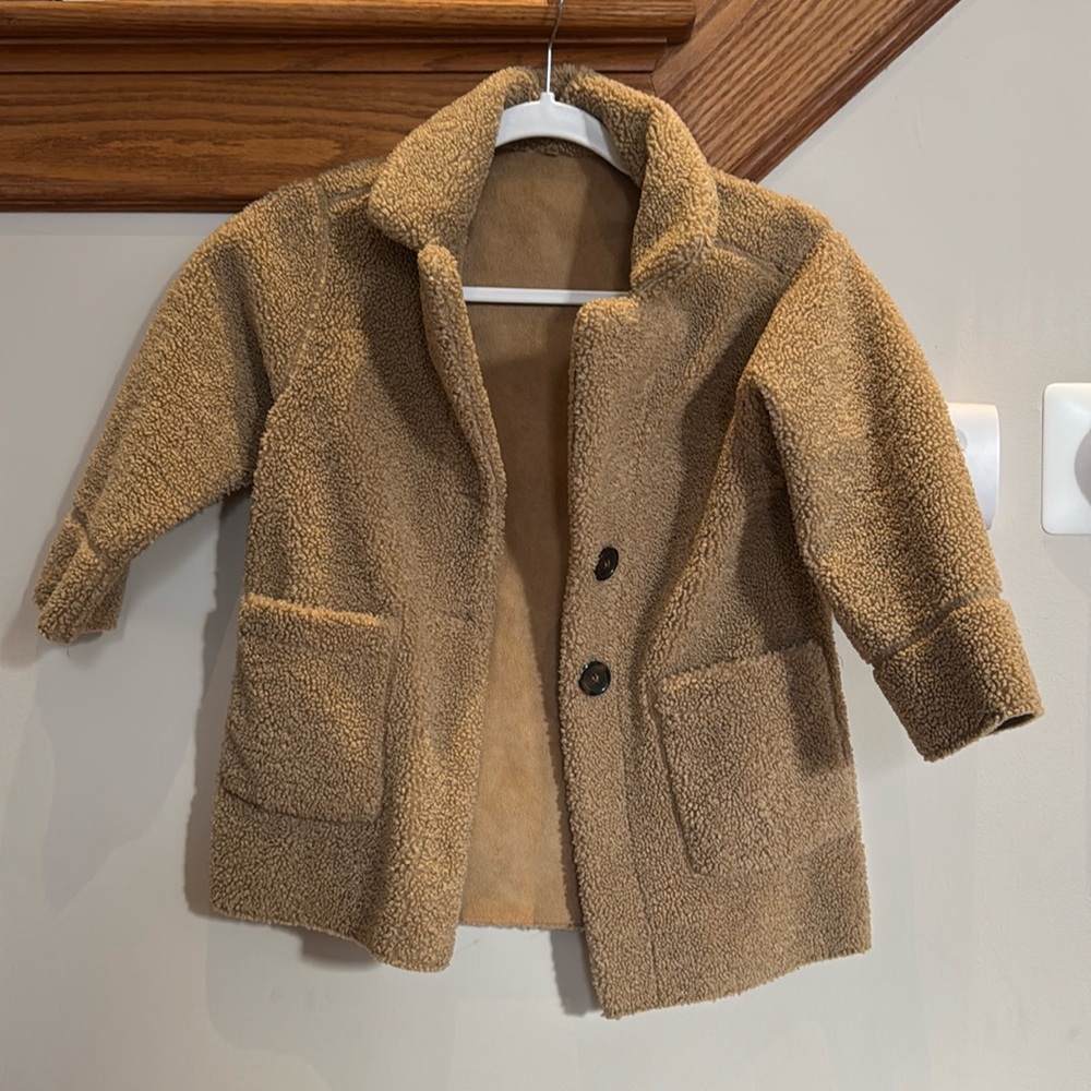 Sherpa long jacket Zara size 6 kids